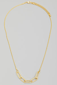 5 Oval Chain Link Necklace - Gold