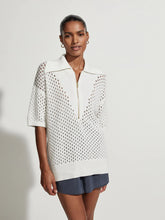 Load image into Gallery viewer, Teagan Boxy Knit Polo - Snow White