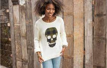 Load image into Gallery viewer, Plaid Skull Crewneck - Pure Snow