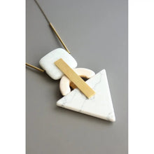 Load image into Gallery viewer, White Triangle Necklace - Brass