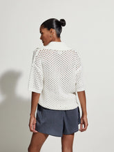 Load image into Gallery viewer, Teagan Boxy Knit Polo - Snow White
