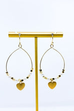 Load image into Gallery viewer, Pearl Heart Earrings - Gold
