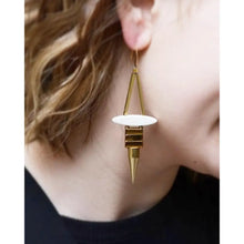 Load image into Gallery viewer, Ellipse Earring - White Stone