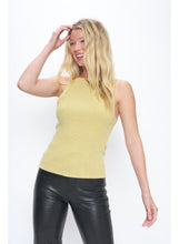Load image into Gallery viewer, Aphrodite Mineral Wash Rib Tank - Sueded Chartruese