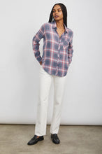 Load image into Gallery viewer, Hunter Plaid Button Up- Slate Rose White