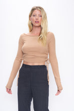 Load image into Gallery viewer, Misha Ruched Cozy Rib Longsleeve - Toasted Sugar