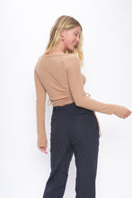 Load image into Gallery viewer, Misha Ruched Cozy Rib Longsleeve - Toasted Sugar