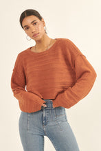 Load image into Gallery viewer, Pullover Textured Sweater - Toffee