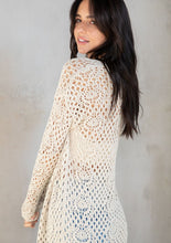 Load image into Gallery viewer, Long Sleeve Crochet Cardigan - Natural