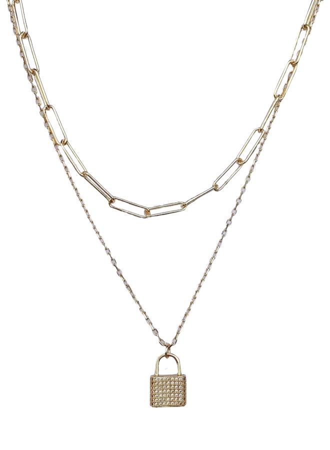 Hitched Lock Necklace - Gold