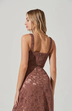 Load image into Gallery viewer, Elsie Dress - Brown Jacquard