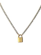 Load image into Gallery viewer, Empress Initial Lock Necklace - Gold/Clear