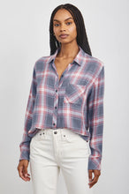 Load image into Gallery viewer, Hunter Plaid Button Up- Slate Rose White