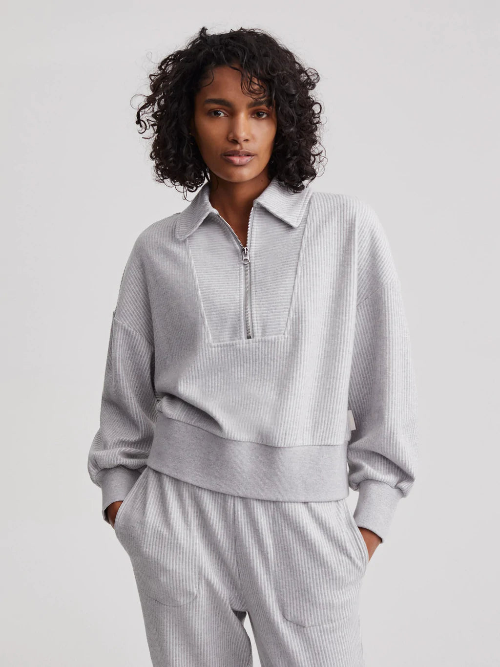 Blair Half Zip - Grey Marl