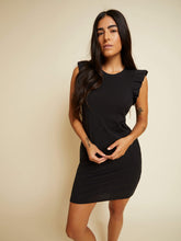 Load image into Gallery viewer, Elliot Fused Ruffle Dress - Jet Black