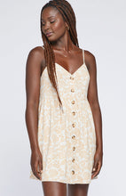 Load image into Gallery viewer, Palm Button Front Mini Dress - Honey Floral