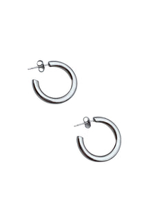 Chunky Hoop Earrings - Silver