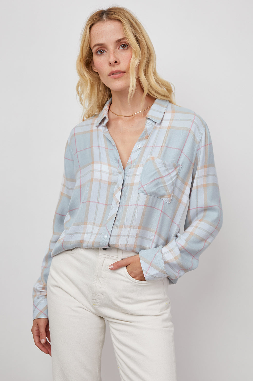 Hunter Button Up - Oyster Pink Sand