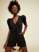 Load image into Gallery viewer, Lennox Wrap Playsuit - Jet Black