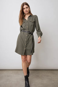 Leona Shirt Dress - Hunter Green