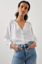 Load image into Gallery viewer, The Mariah Top - Green Daisy Embroidery