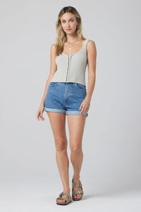 Hook & Eye Ribbed Tank - Sage