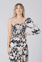 Load image into Gallery viewer, Floral One Shoulder Top - Black