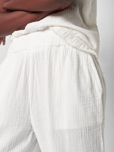 Dream Cotton Gauze Wide Leg Pant - White