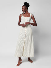 Load image into Gallery viewer, Dream Cotton Tie Dress - Grey Cinque Terre Stripe