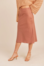 Load image into Gallery viewer, Hold The Line Midi Skirt - Rust