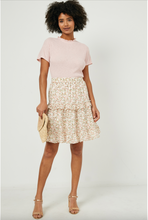 Load image into Gallery viewer, Floral Tiered Short Midi Skirt - Off White