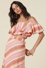 Load image into Gallery viewer, Carnival Off the Shoulder Top- Sherbert Stripe