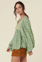 Load image into Gallery viewer, Madame Peacock Boho Blouse - Emerald
