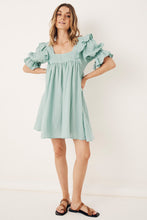 Load image into Gallery viewer, Mae Linen Mini Dress - Seafoam