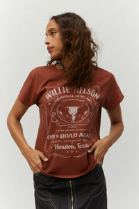 Willie Nelson Whiskey Label Tour Tee - Sable