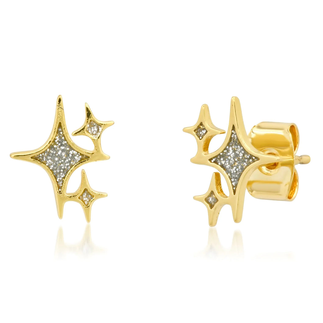 Twinkling Star Stud Earrings - Gold