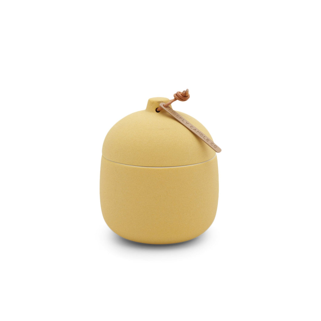 Keepsake Ceramic Canister Candle - Ochre - Lemon Hibiscus - 4 oz