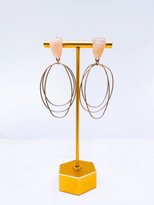 Tripple Oval Wire Earring - Ivory