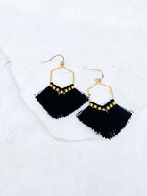 Load image into Gallery viewer, Hexagon Tassel Earring - Ivory