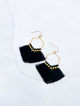 Load image into Gallery viewer, Hexagon Tassel Earring - Ivory