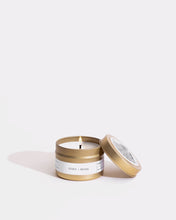 Load image into Gallery viewer, Gold Travel Candle - Fern + Moss