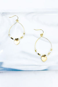 Pearl Heart Earrings - Gold