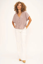 Load image into Gallery viewer, Eliza Reversible Button Down Tee - Violet Eclipse