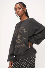Load image into Gallery viewer, Metallic Campagne Connoisseur Sweatshirt - Washed Black