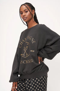 Metallic Campagne Connoisseur Sweatshirt - Washed Black