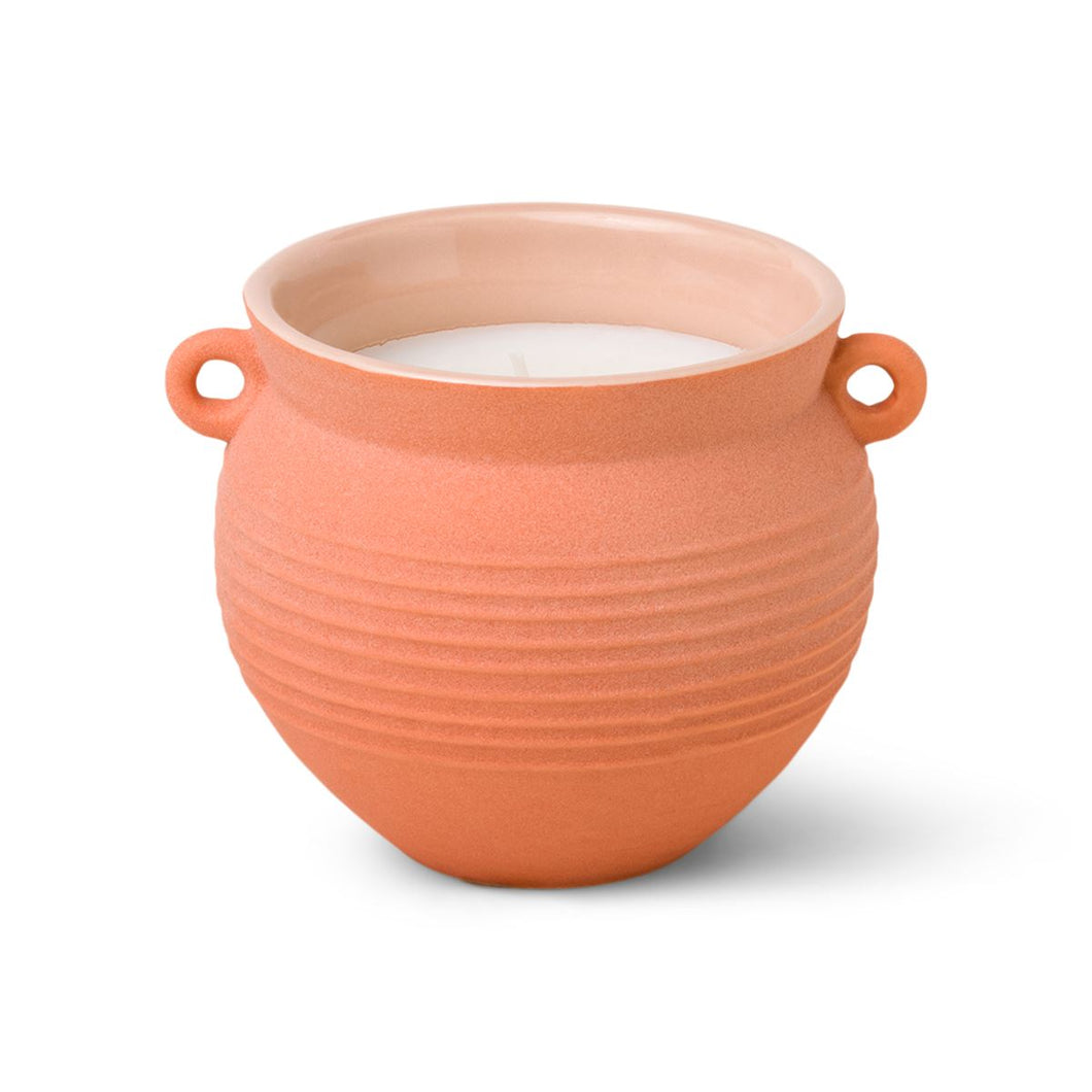 Santorini Ceramic Pot Candle - Raw Clay & Pear - 8.5oz